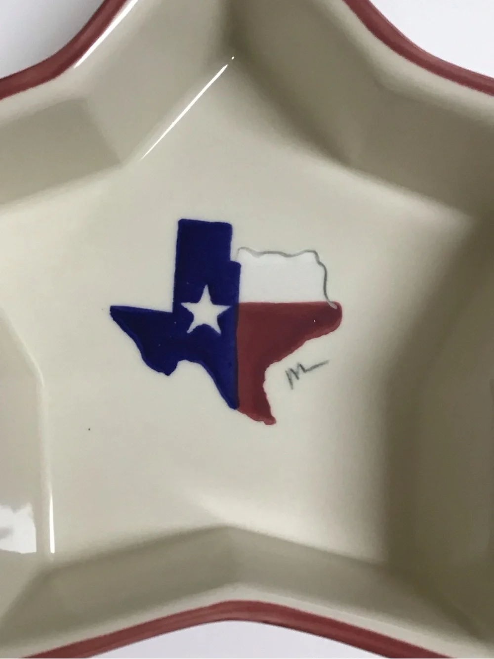 Hartstone Pottery Star Bowl Texas Proud Serving Dish July 4th Vintage 1991 NWT - Picture 3 of 12